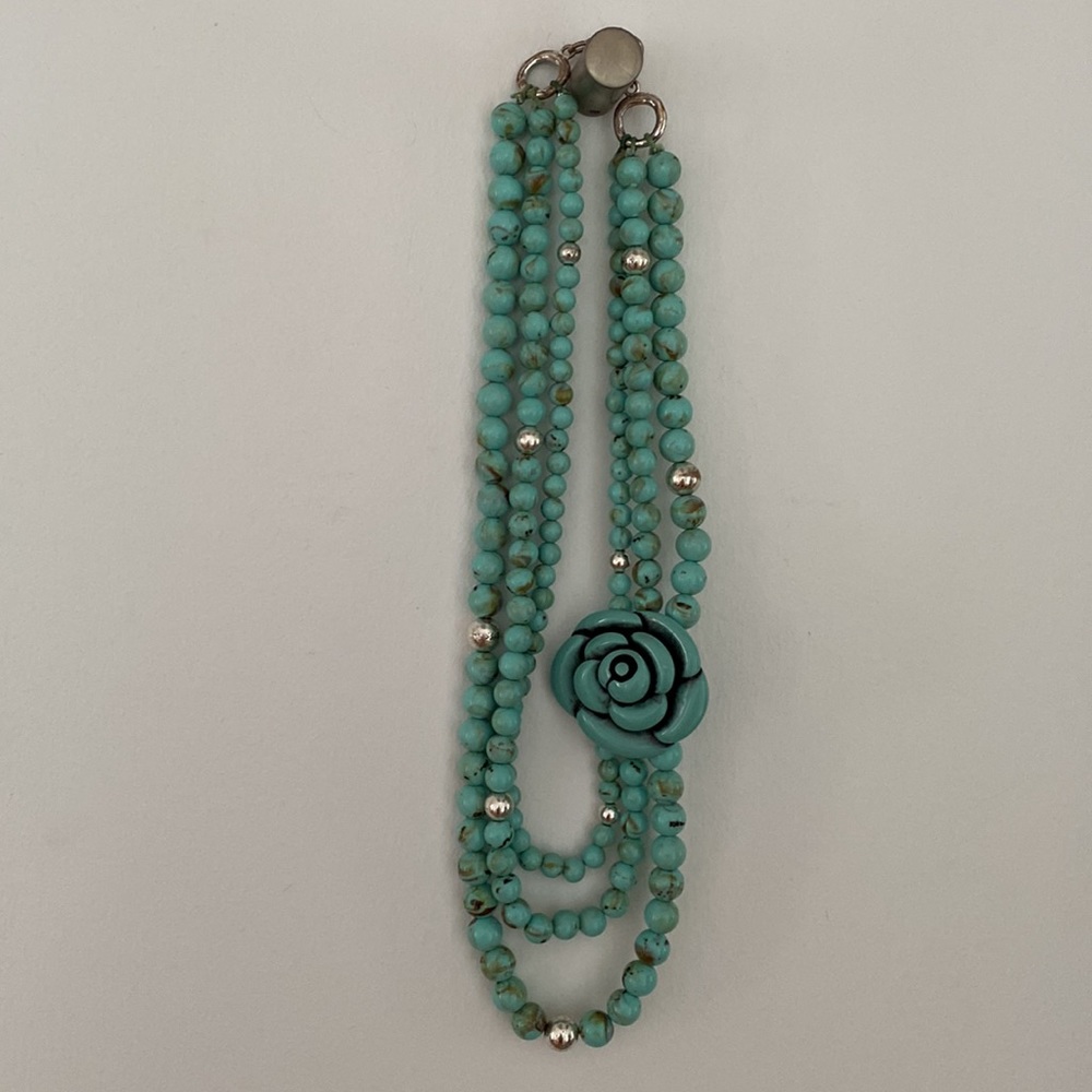 Multistrand Turquoise Statement Necklace - image 3